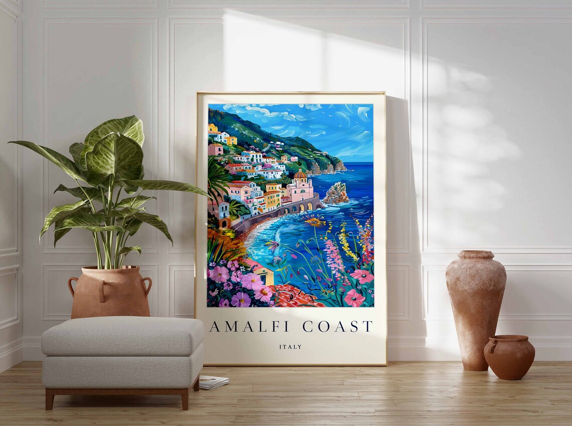 Amalfi Coast Travel Poster, Italy Wall Art - Image 4