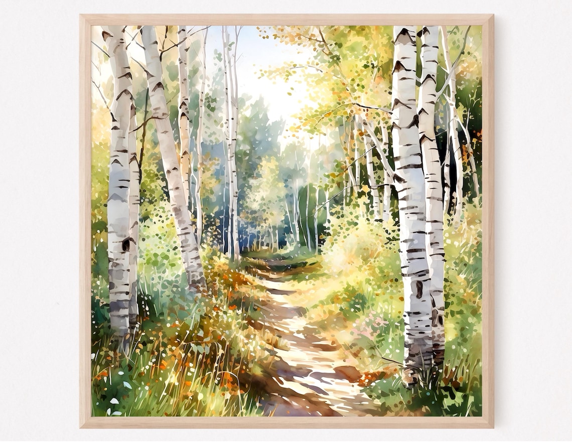 Aspen Painting Colorado Art Print, Watercolor Landscape