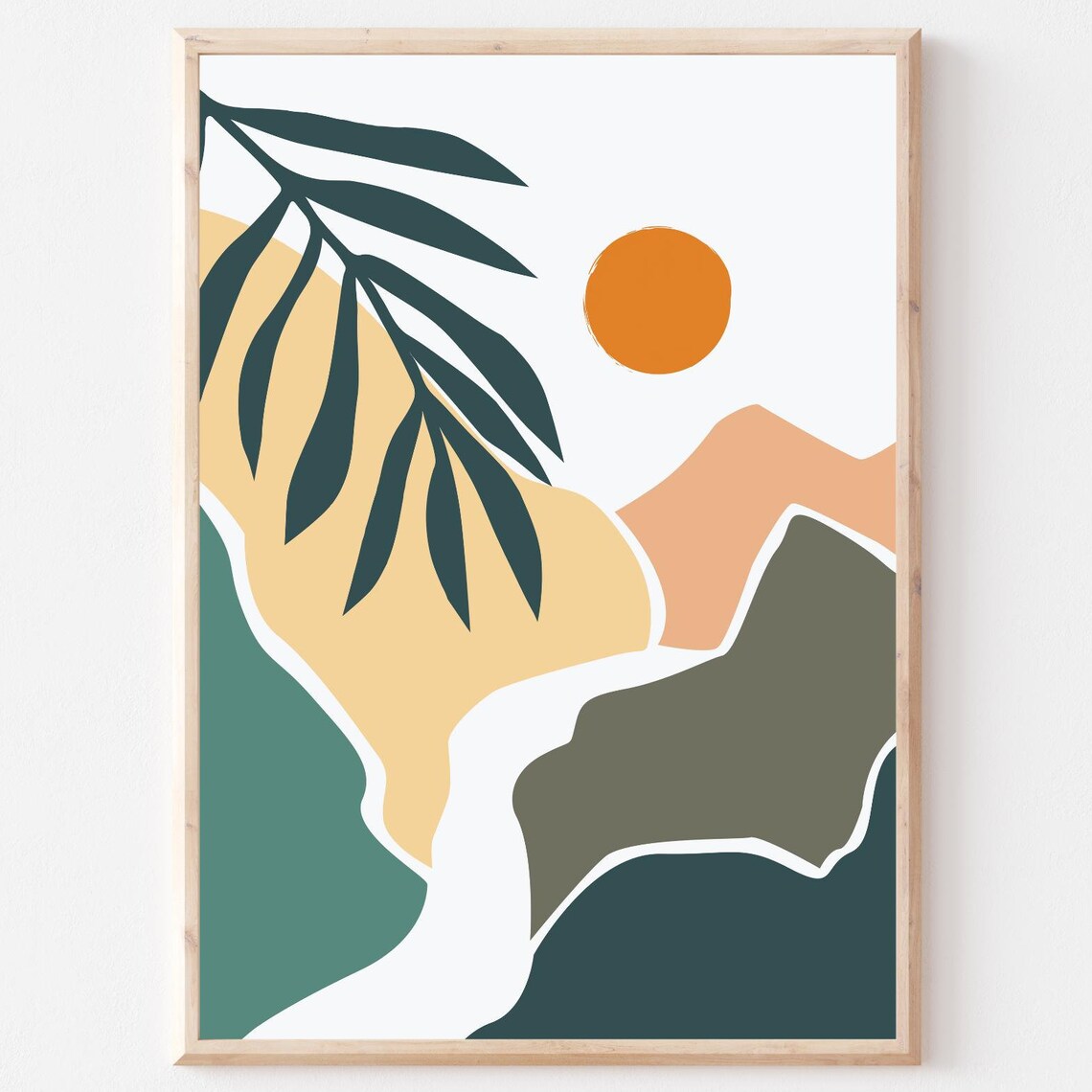 Boho Botanical Wall Art, Minimalist Decor Print