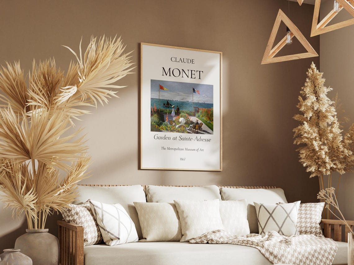 Claude Monet Art Print Garden At Sainte Adresse Monet Exhibition Poster Monet Painting Vintage Home Poster Famous Artist Posters - Image 3