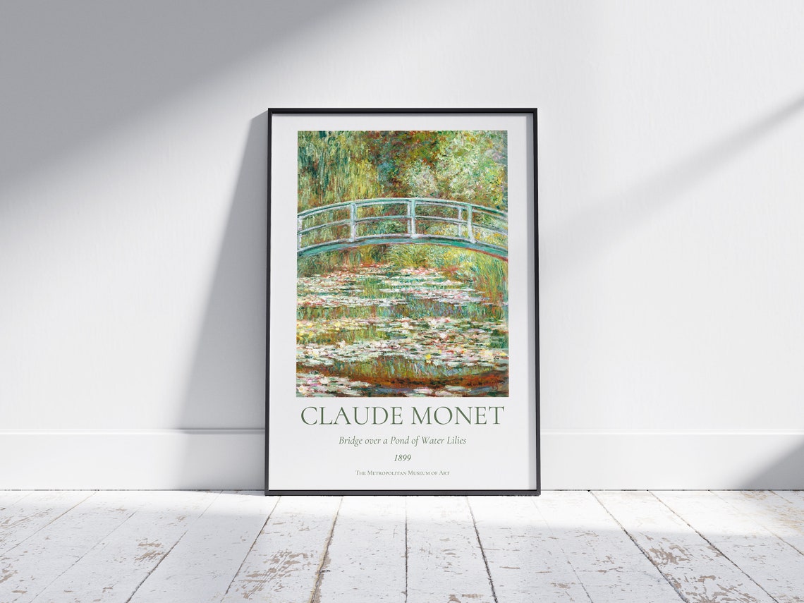 Claude Monet Bridge Over Pond Of Water Lilies 1899 Exhibition Wall Art - Image 2