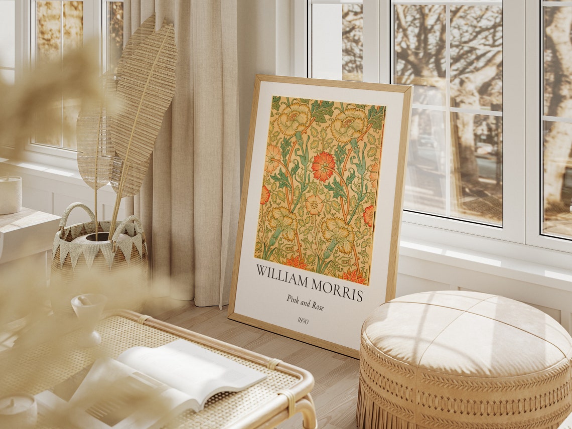William Morris Pink and Rose 1890 Floral Pattern Vintage Wall Poster - Image 6