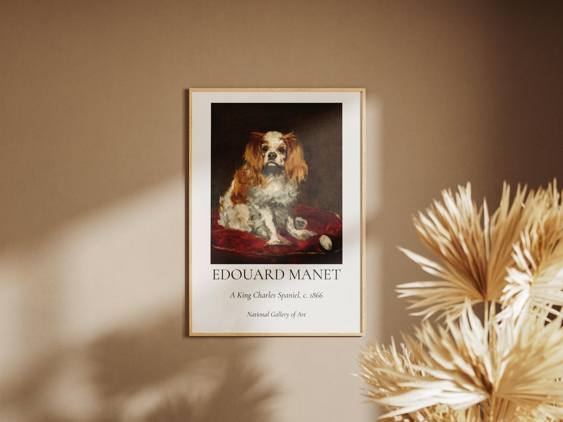 Manet A King Charles Spaniel 1866 Vintage Dog Portrait Art Poster - Image 7