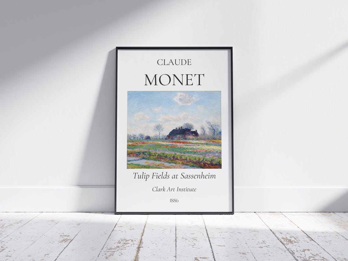 Monet Tulip Fields at Sassenheim 1886 Dutch Flower Fields Art Poster - Image 5