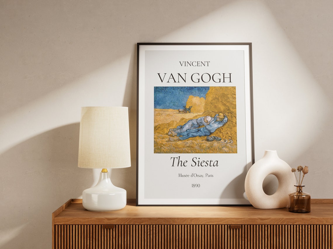 Van Gogh Art Print The Siesta Van Gogh Exhibition Poster Van Gogh Painting Impressionism Wall Art Museum Poster - Image 4
