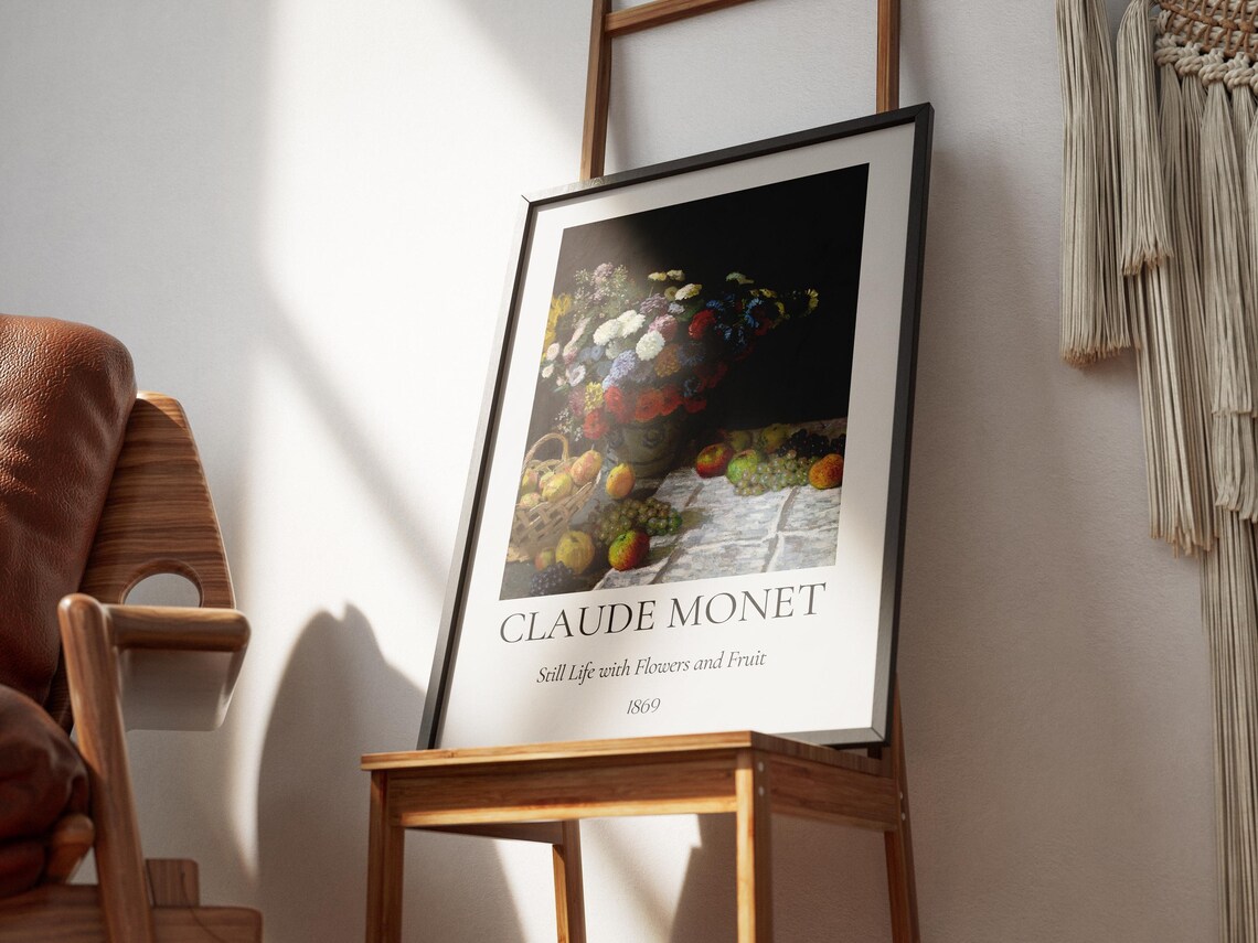 Claude Monet Still Life Flowers And Fruit 1869 Exhibition Wall Art - Image 7