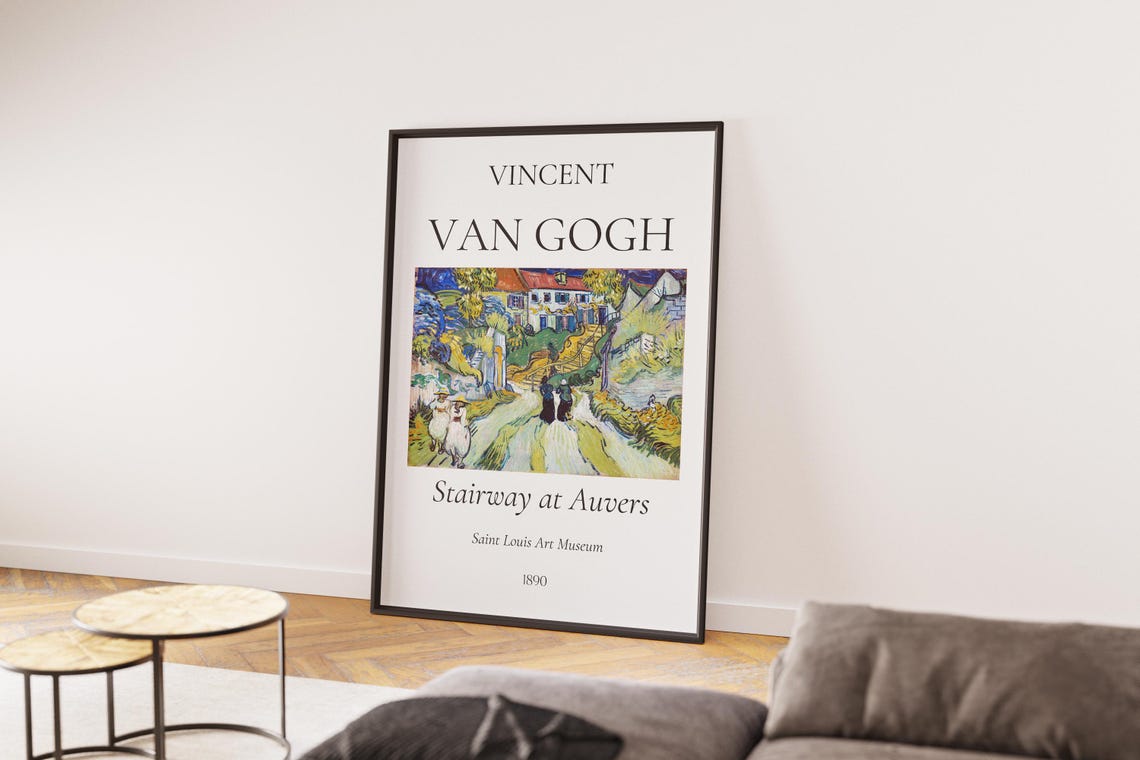 Van Gogh Art Print Stairway At Auvers Van Gogh Exhibition Poster Van Gogh Paintings Modern Home Decor Famous Artist Posters - Image 7