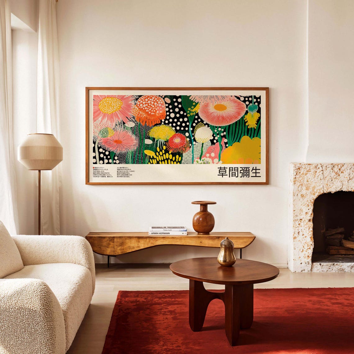 Kusama Inspired Panoramic Giant Dotted Wildflowers Exhibition Poster - Image 3
