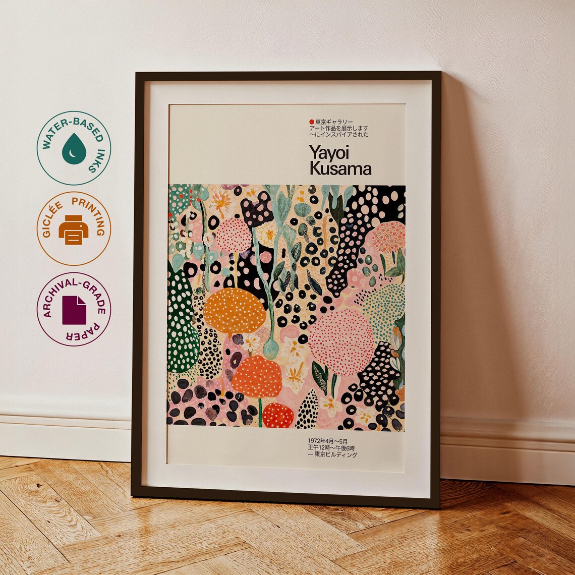 Yayoi Kusama-Inspired Japandi Abstract Art Print - Image 3