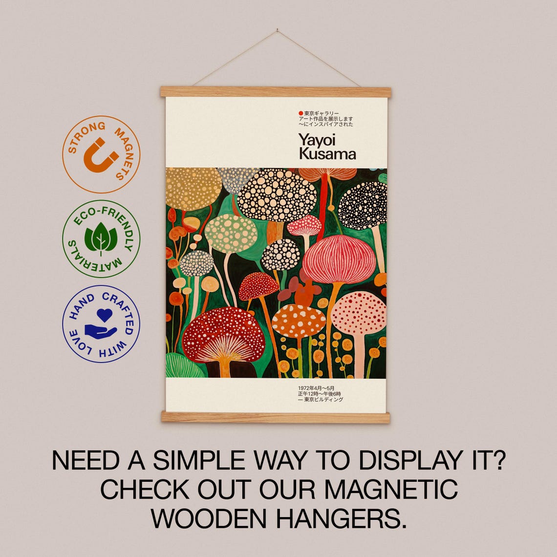 Yayoi Kusama Inspired Mushroom Tree Canopy Forest Garden Poster - Image 2