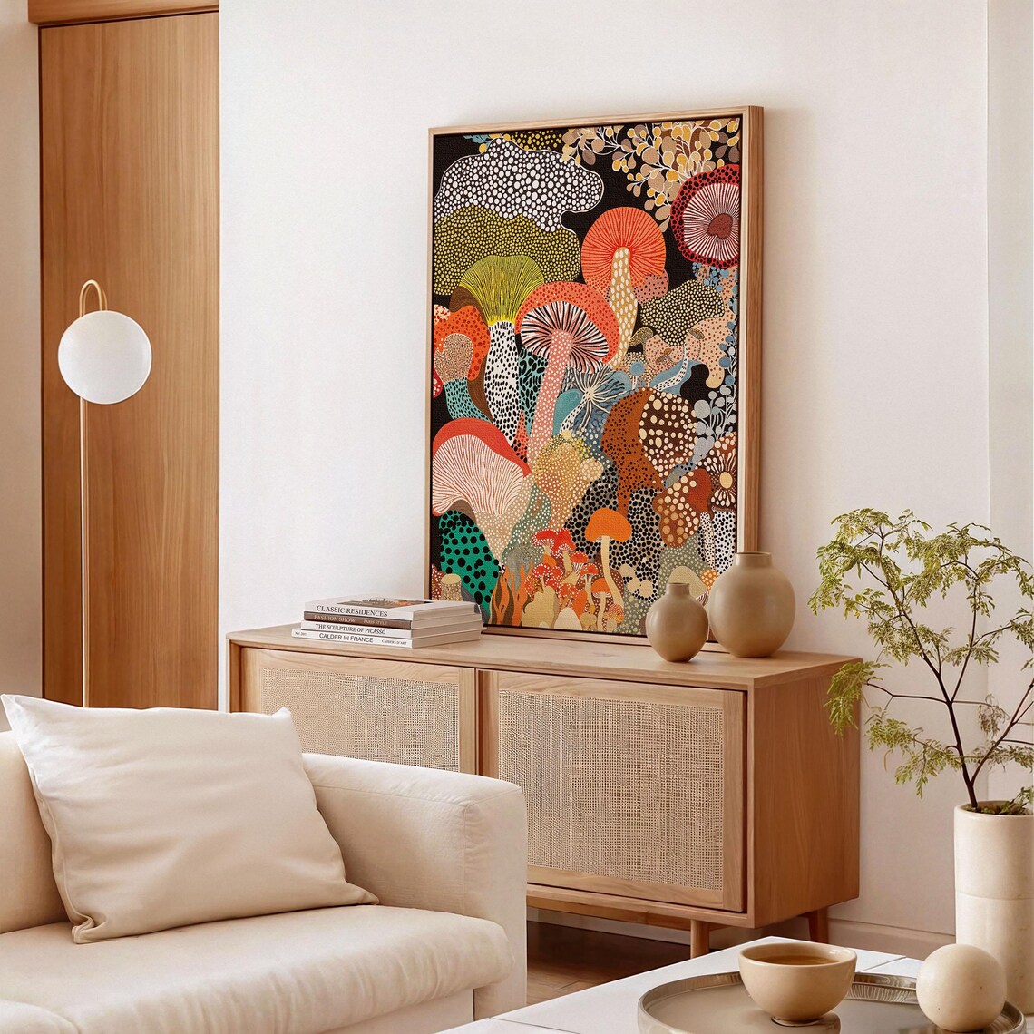 Yayoi Kusama Psychedelic Mushroom Forest Night Wonderland Art Poster - Image 3
