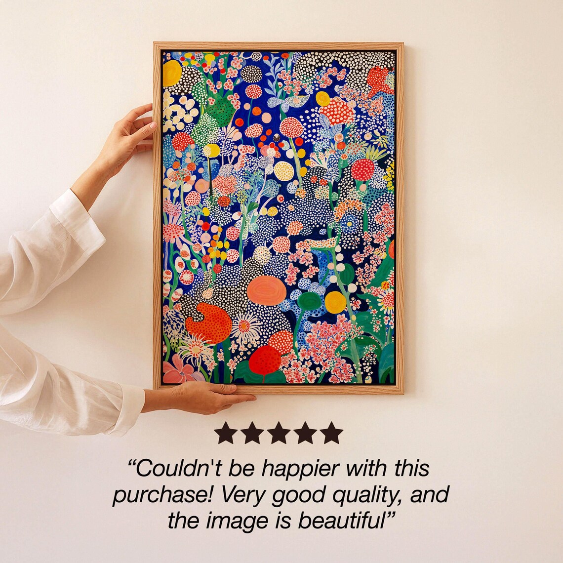 Yayoi Kusama-Inspired Floral Abstract Art Print - Image 3