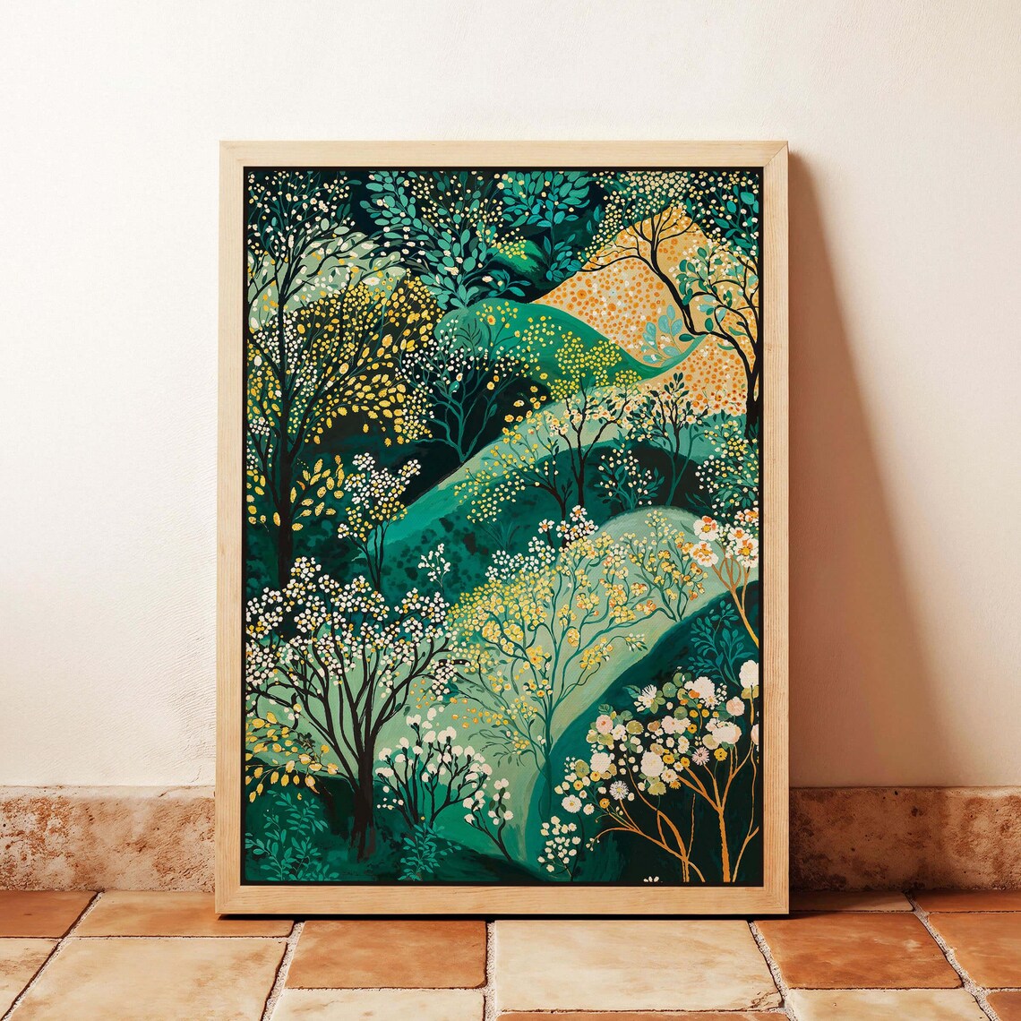 Yayoi Kusama-Inspired Modern Polka Forest Art Print