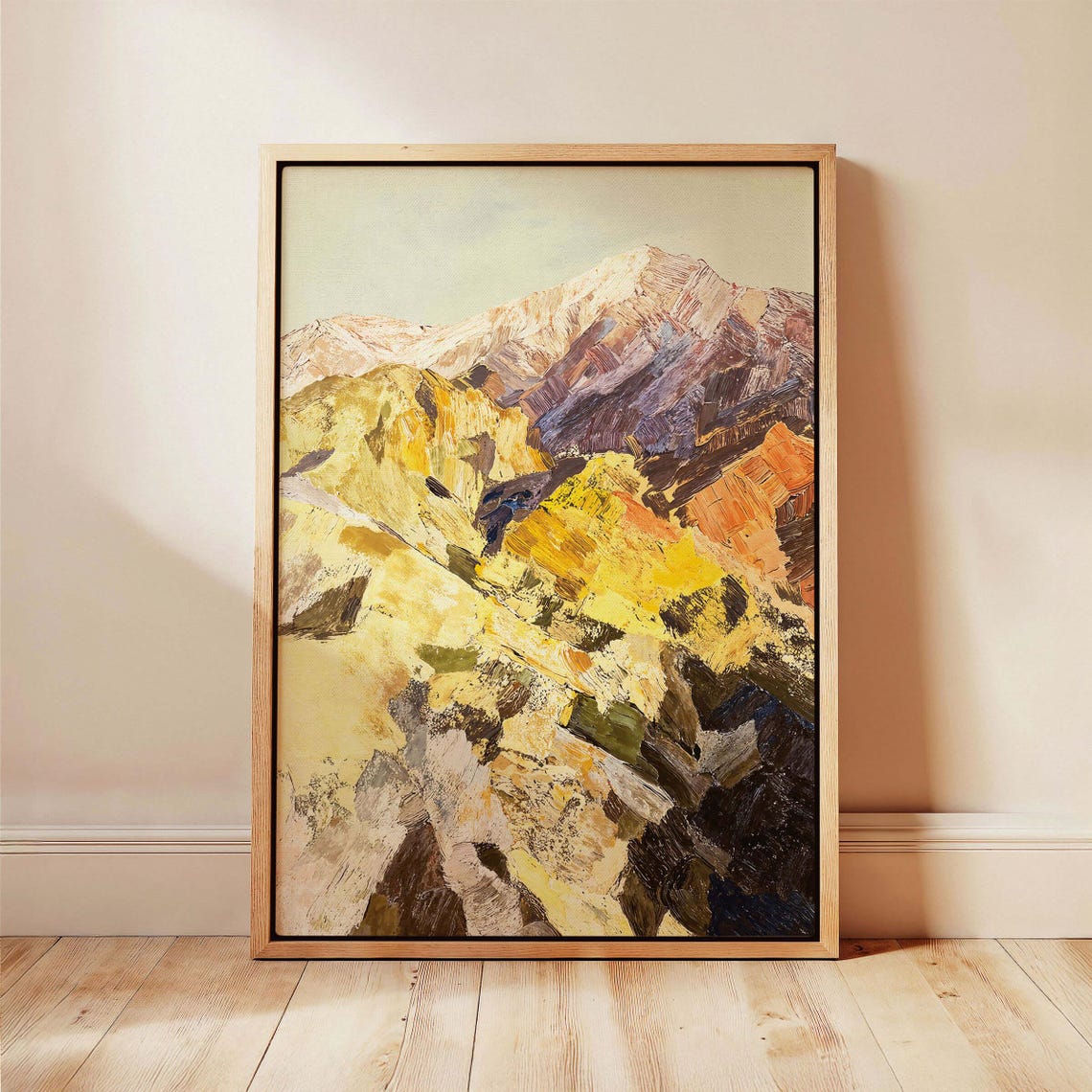 Abstract Mountain Landscape Colorful Modern Impasto Art Poster