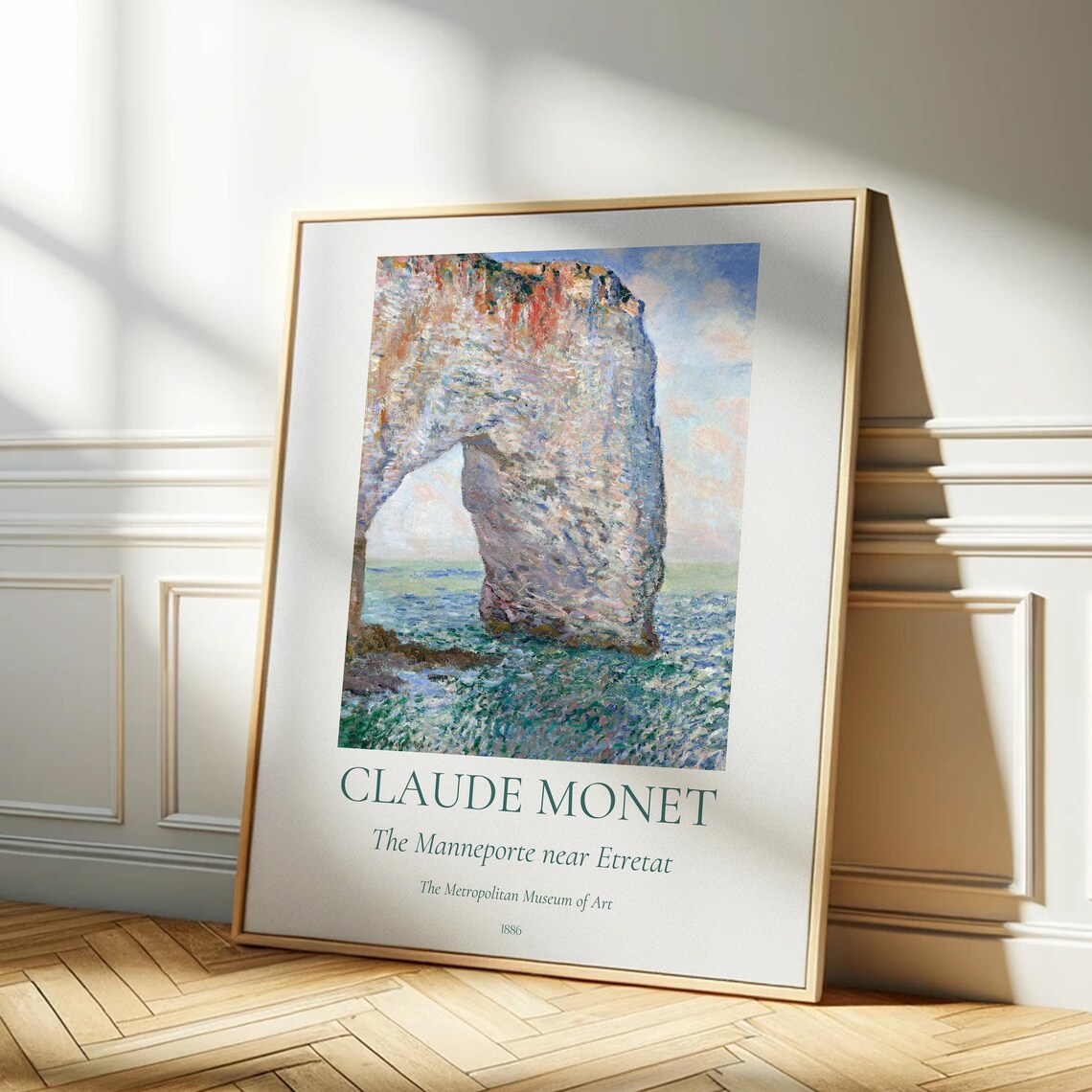 Monet The Manneporte near Etretat 1886 Chalk Cliffs Seascape Poster