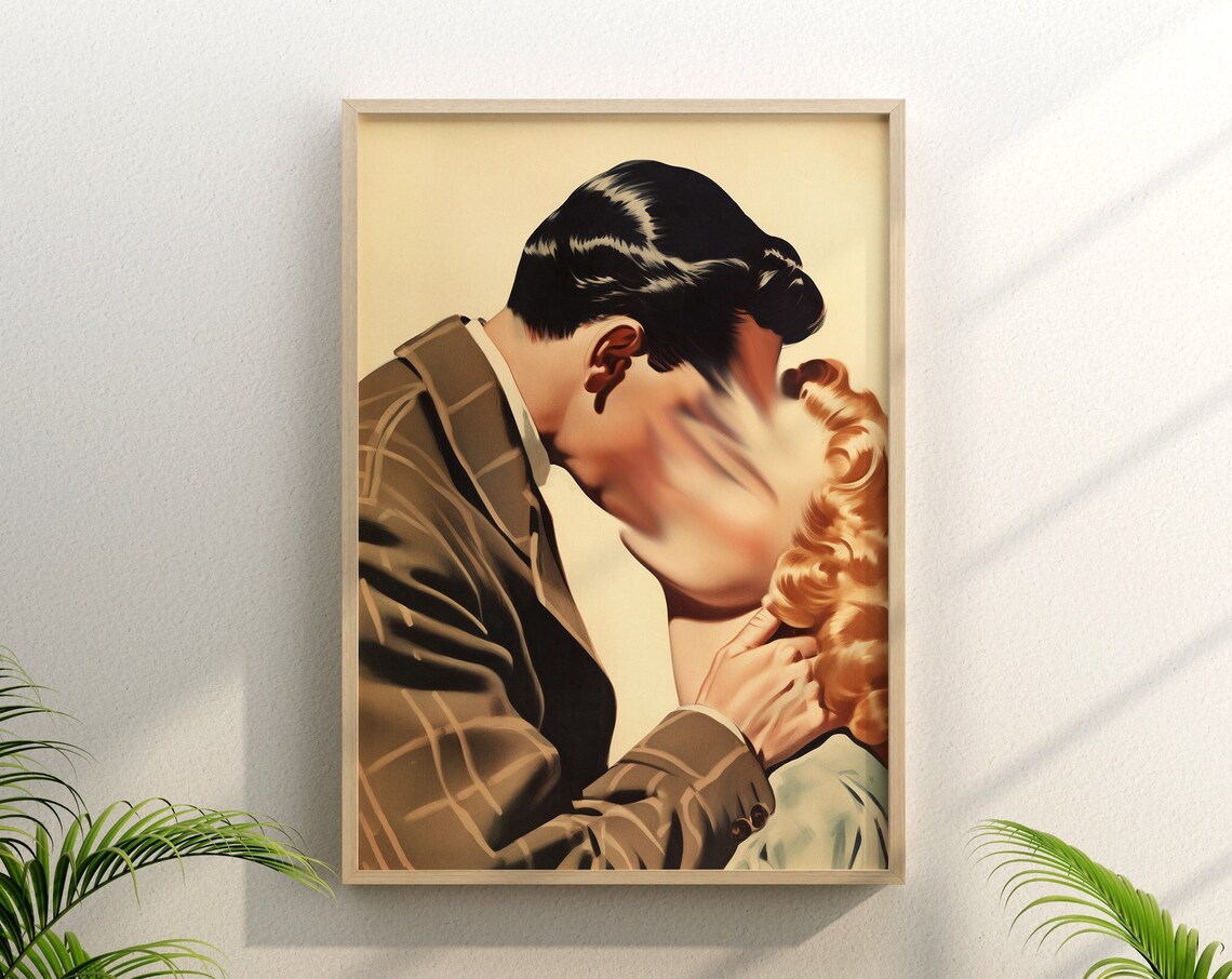 Soulbound Couple Vintage Retro Art Print