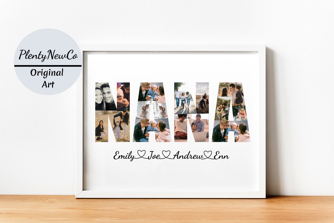 Gift For Grandma Custom Nana Photo Collage Personalized Photo Collage Custom Collage Mothers Day Gift Birthday Present File
