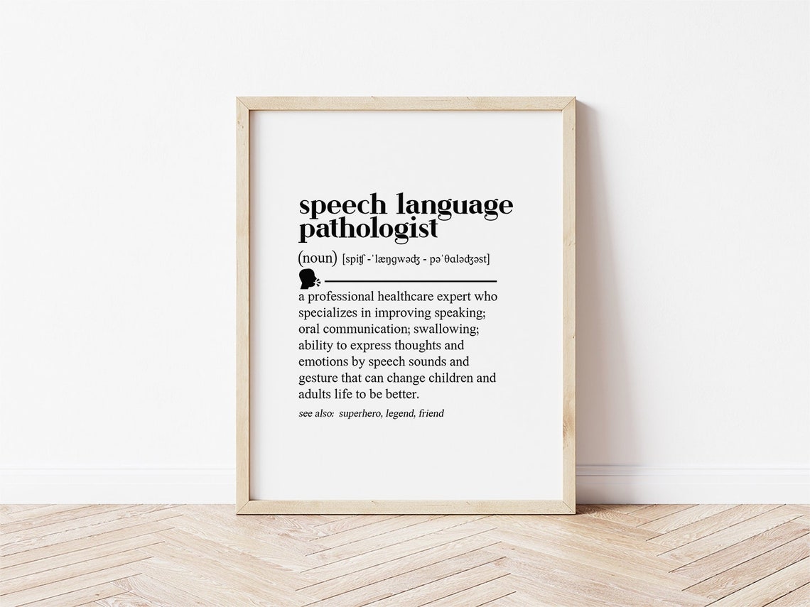 Speech Language Pathologist Definition Meaningful Office Gift Poster