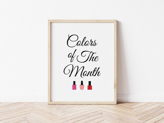 Colors Of The Month Nail Polish Bottles Salon Decor Wall Poster