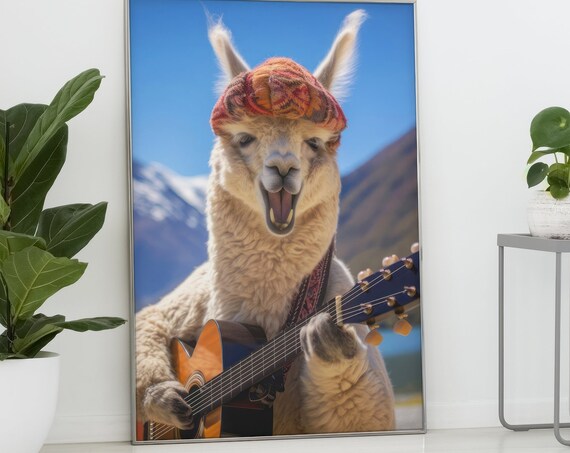 Alpaca Print, Funny Animal Music Gift