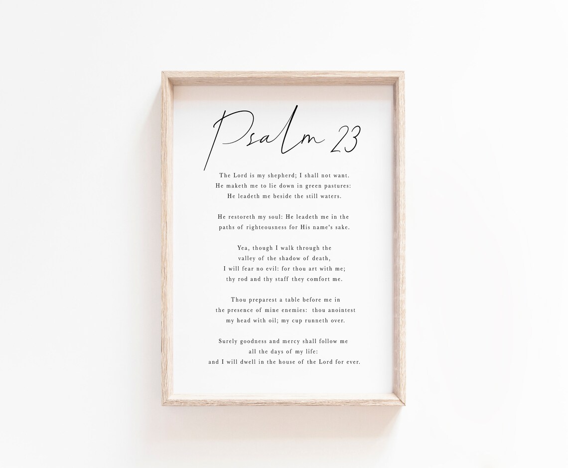 Psalm 23 The Lord Is My Shepherd, Bible Verse Art Print - Image 2