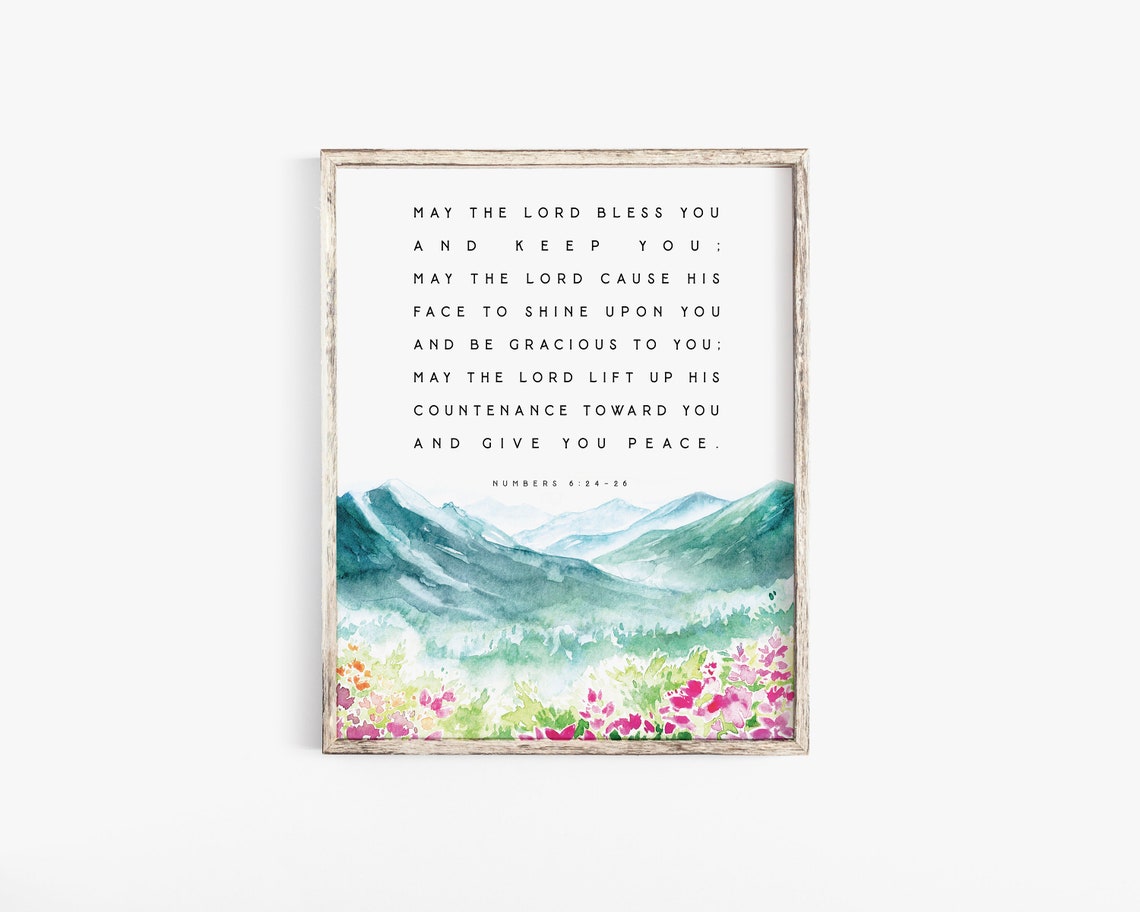 May The Lord Bless You And Keep You Bible Verse Art Print - Image 2