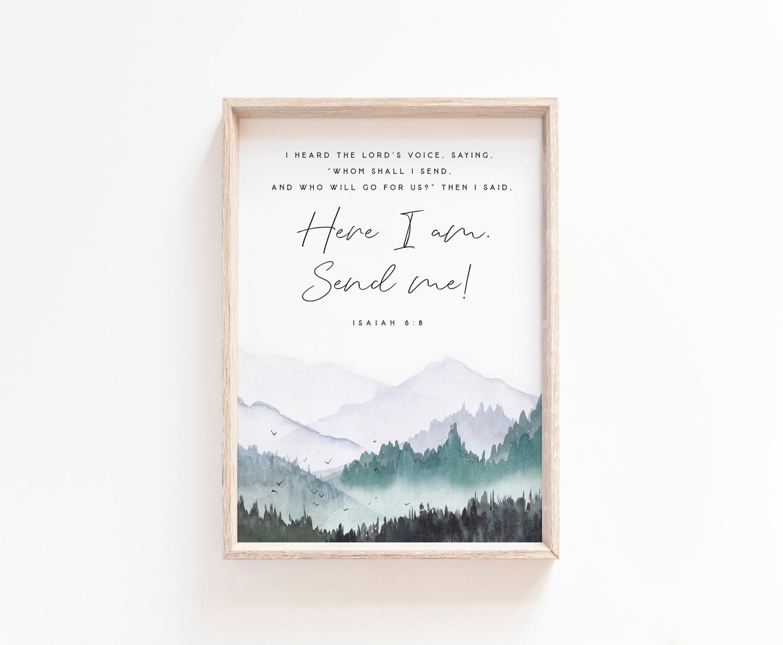 Isaiah 6:8 Here I Am, Lord, Scripture Art Print - Image 2