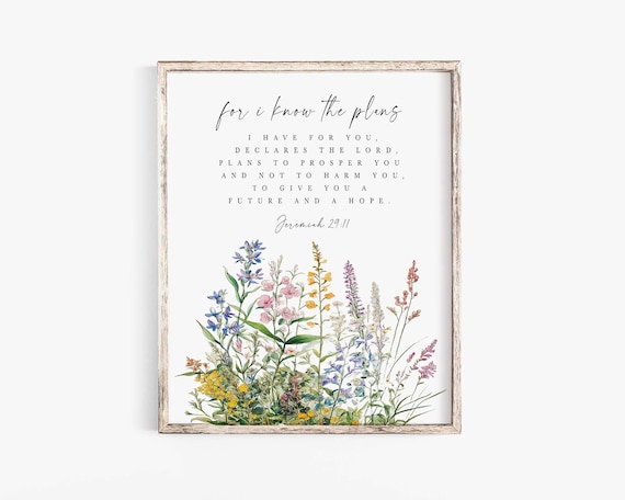 Jeremiah 29:11 Farmhouse Bible Verse Art Print