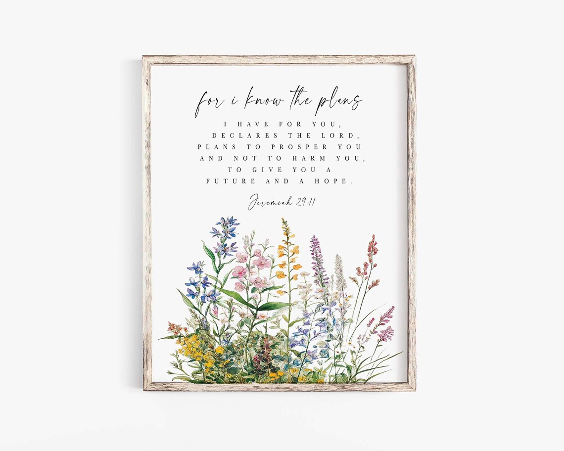 Jeremiah 29:11 Farmhouse Bible Verse Art Print