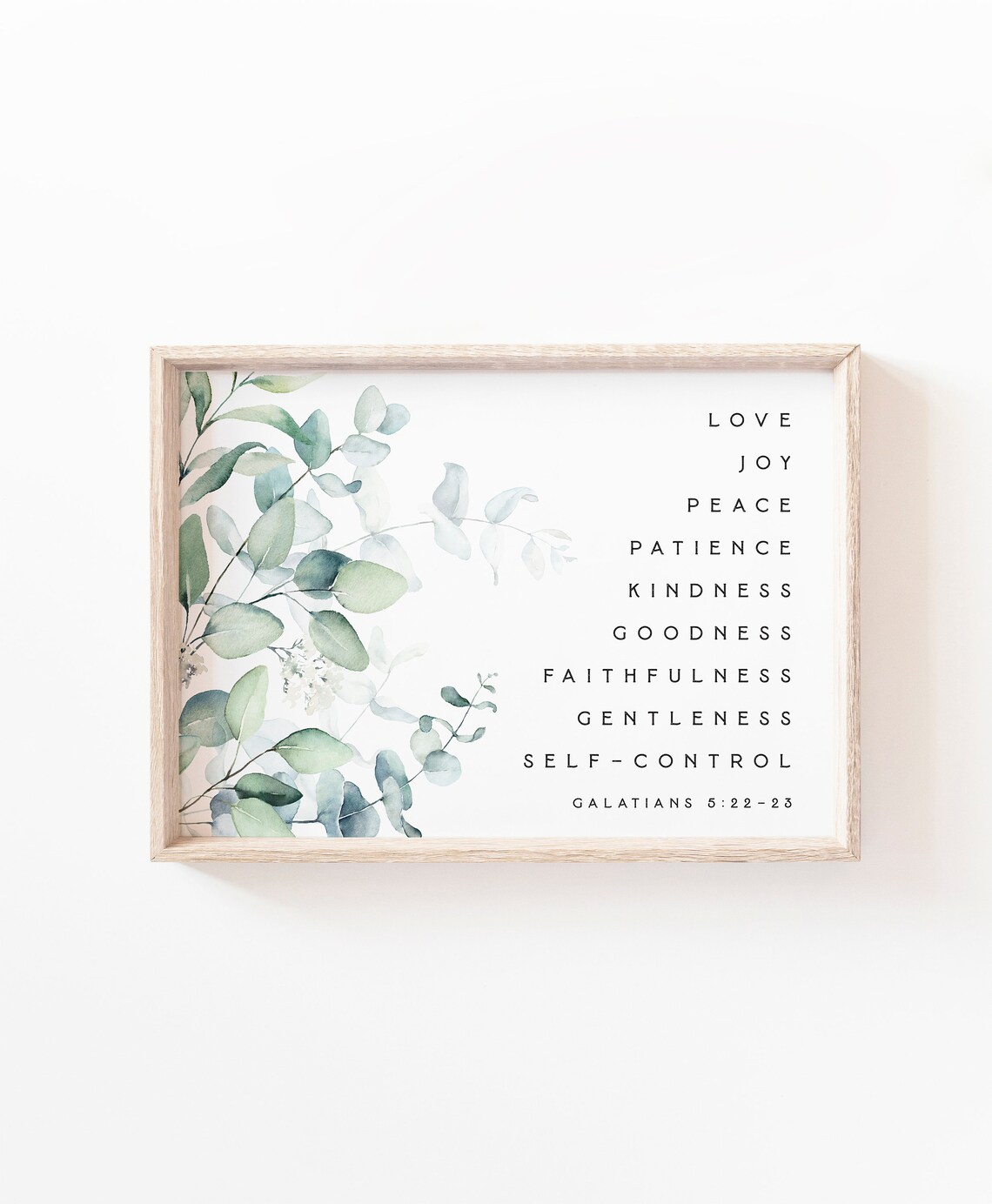 Fruit of the Spirit Galatians 5:22-23 Eucalyptus Botanical Poster - Image 2