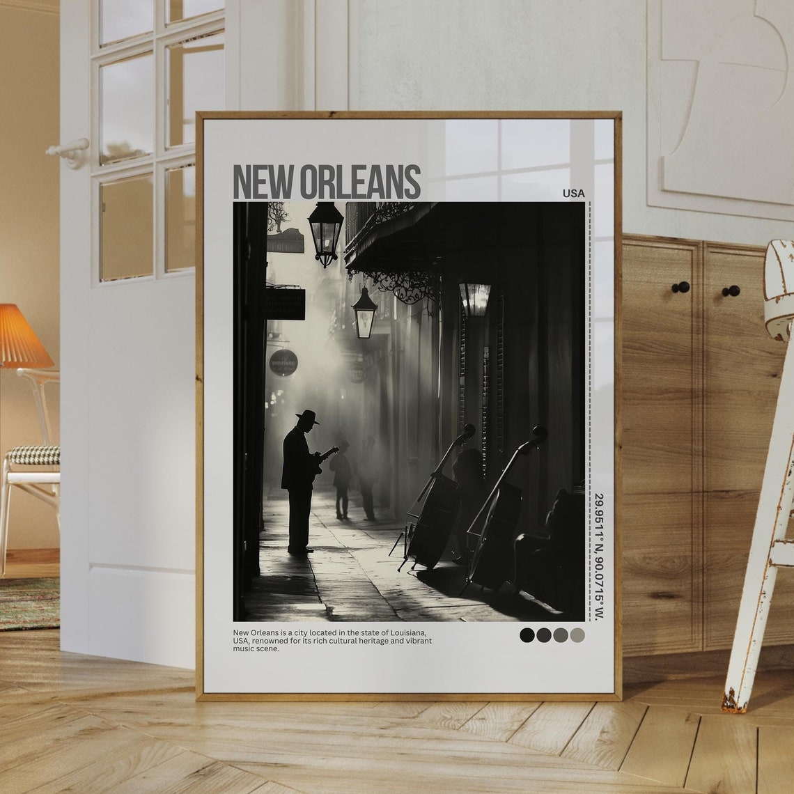 New Orleans Travel Poster New Orleans Poster Print New Orleans Custom Travel Poster Art Travel Poster Black And White Birthday Gifts