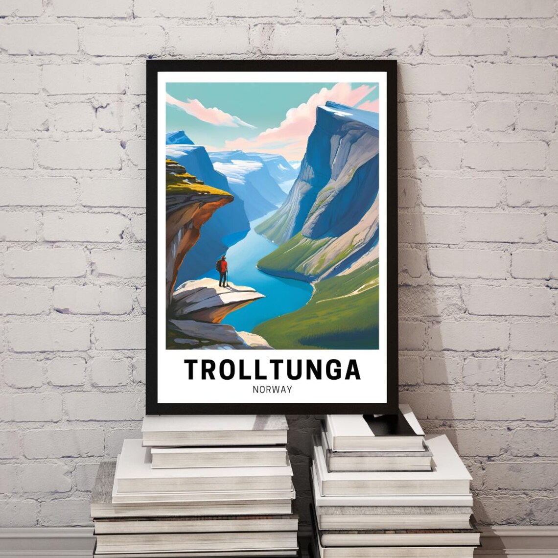 Trolltunga Norway Travel Poster, Illustration Artwork - Image 3
