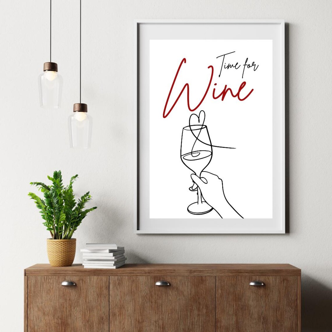 Time For Wine Quote Poster, Motivational Art - Image 3