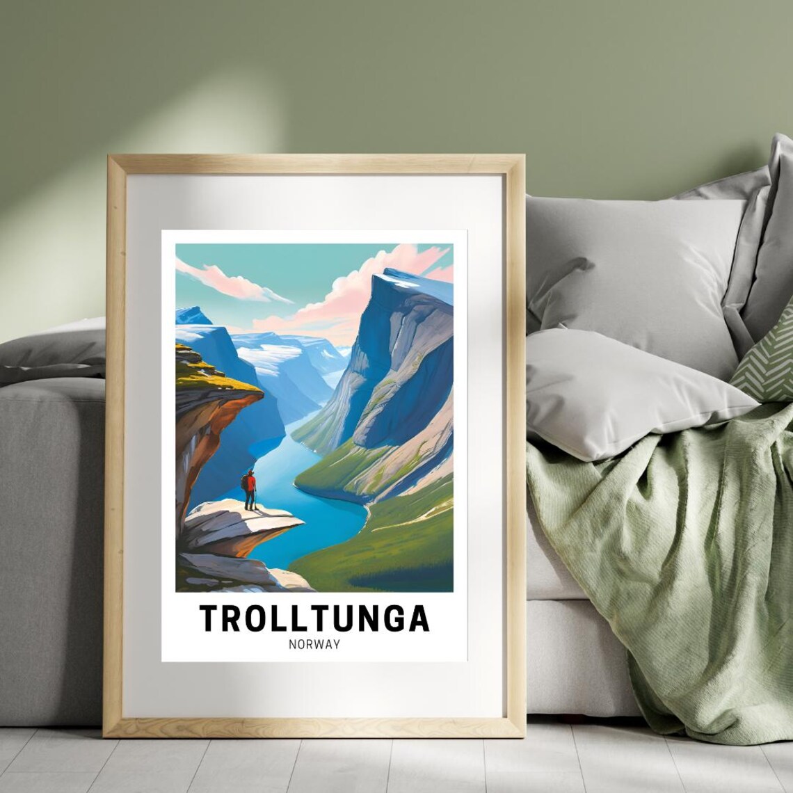 Trolltunga Norway Travel Poster, Illustration Artwork - Image 2