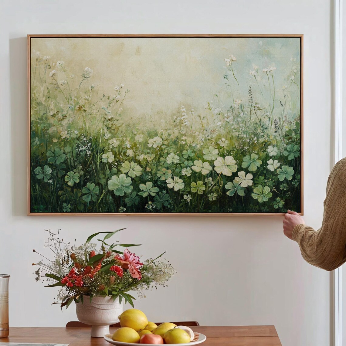 Wildflower And Clover Field Wall Art Print