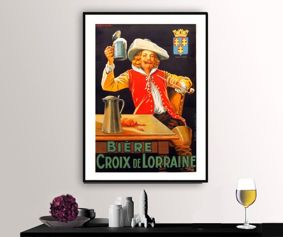 Biere Croix De Lorraine Vintage Fooddrink Poster Poster Print Or Print Gift Idea Wall Decor