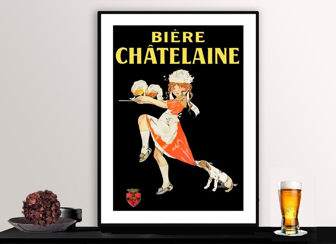 Biere Chatelaine Vintage Fooddrink Poster Beverage Art Gift Idea Wall Decor