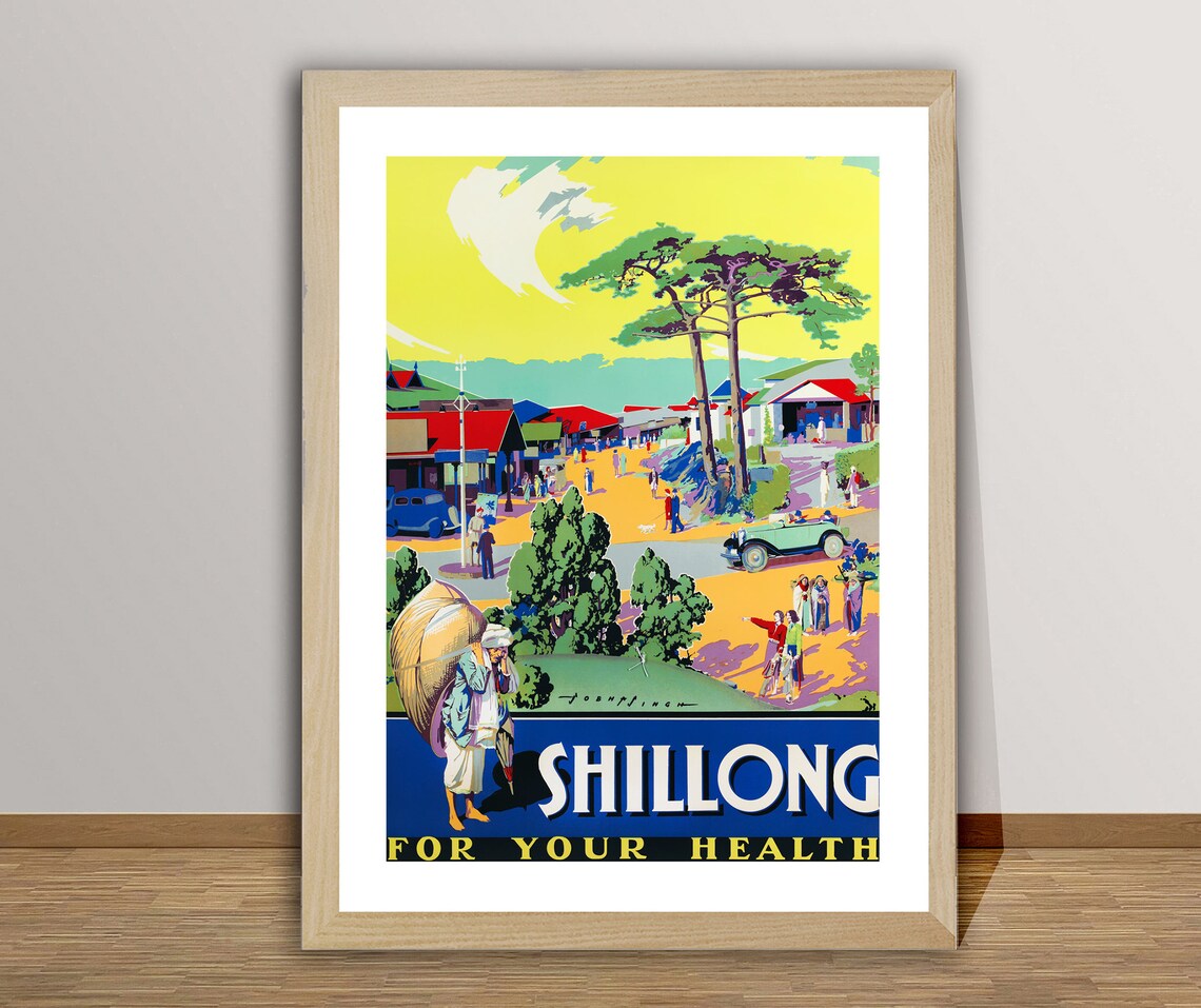 Shillong For Your Health India Hill Station Vintage Travel Poster - Image 2