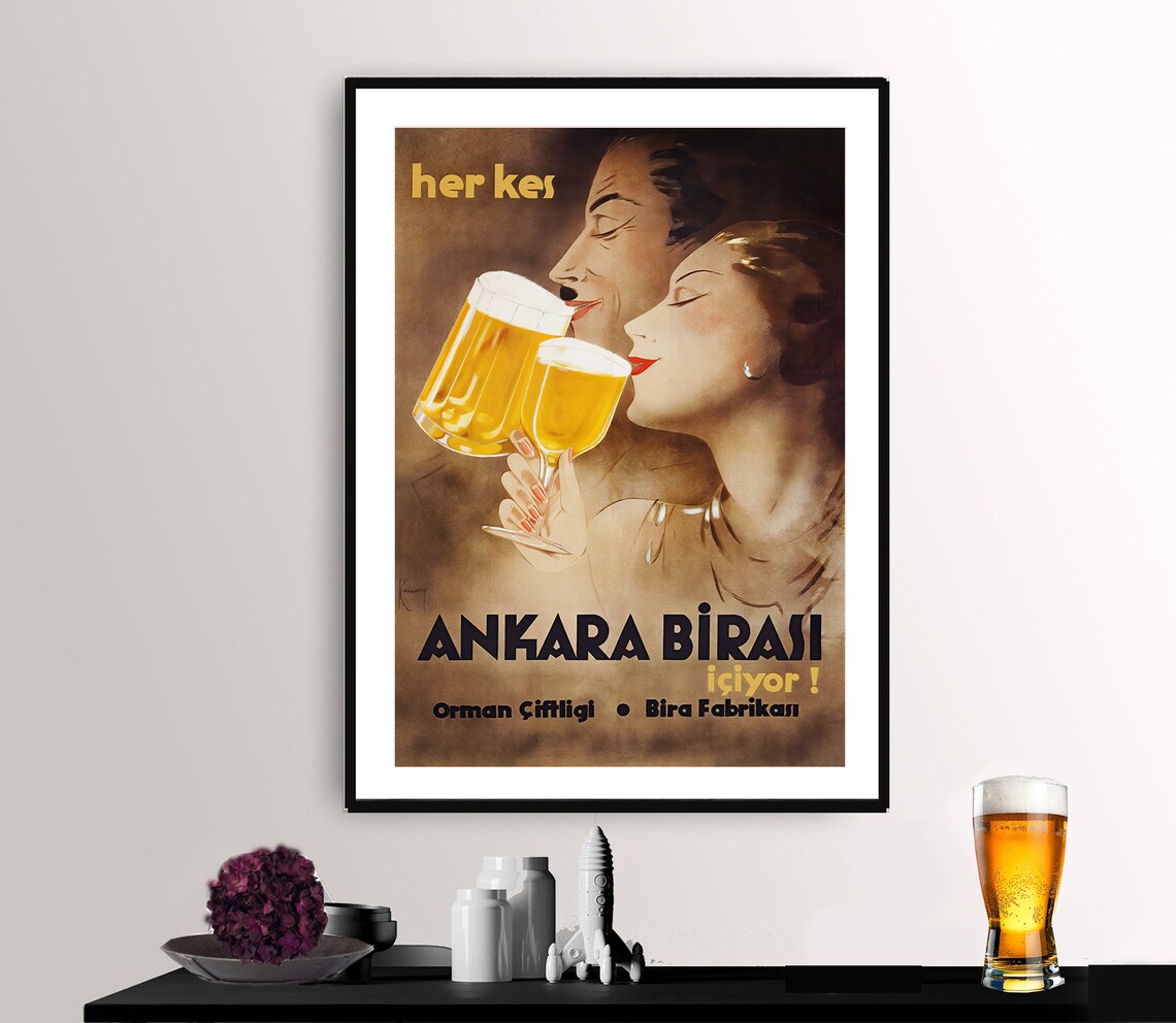 Herkes Ankara Birası İçiyor Vintage Beer Advertisement