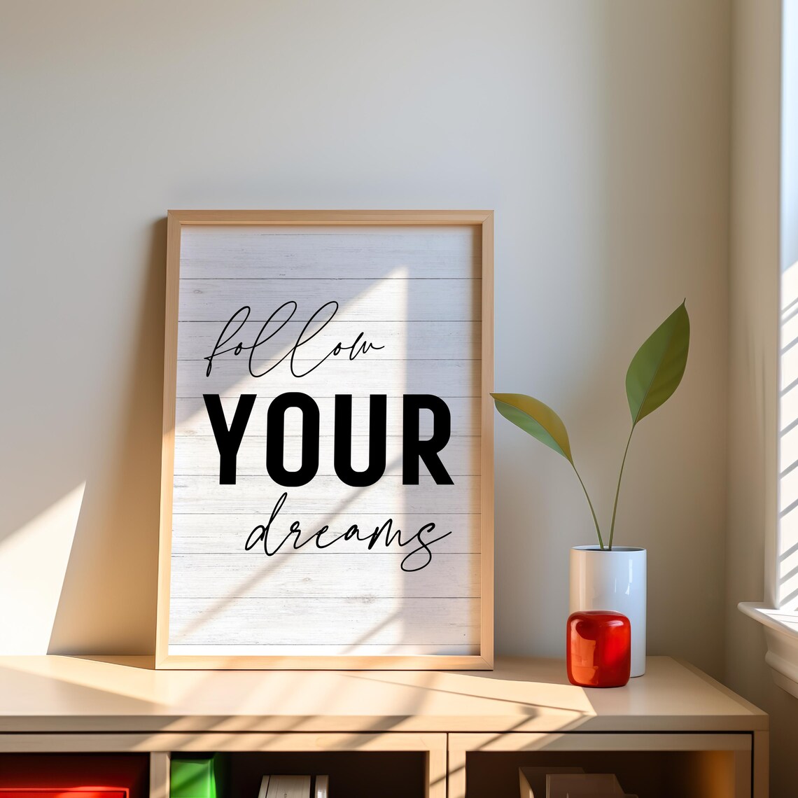 Motivational Art Follow Your Dreams Art Inspirational Wall Art Typography Art Phrase Saying Art Decor - Image 3