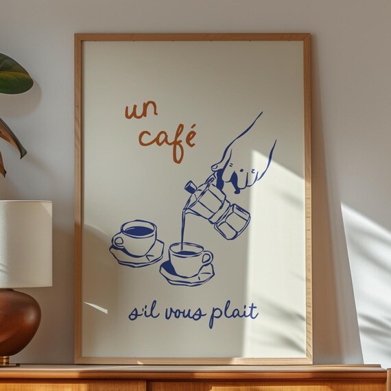 Trendy Coffee French Cafe Kitchen Decor Art Print