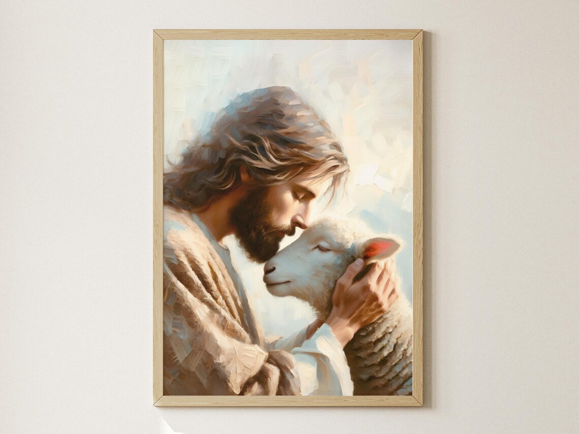 Forever Loved Jesus Saves Lamb Art Print