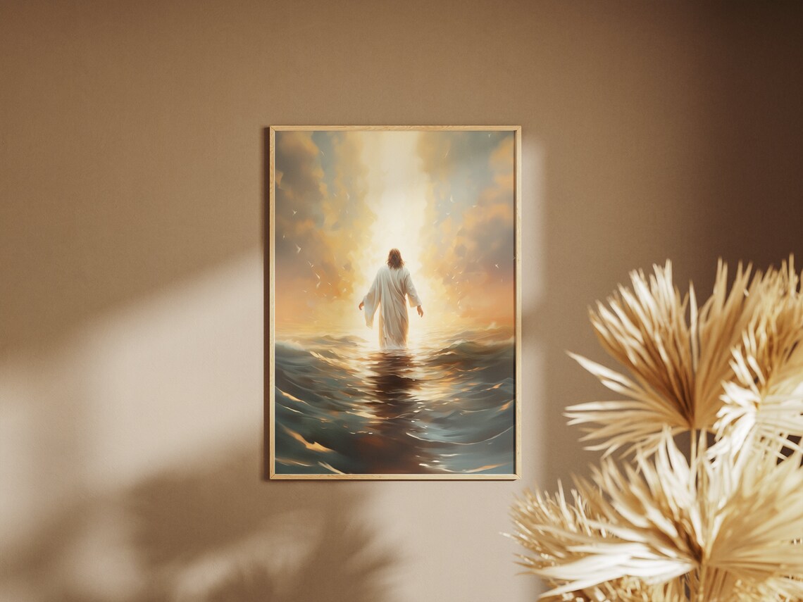 Jesus Walks On Water Christian Art Print - Image 3