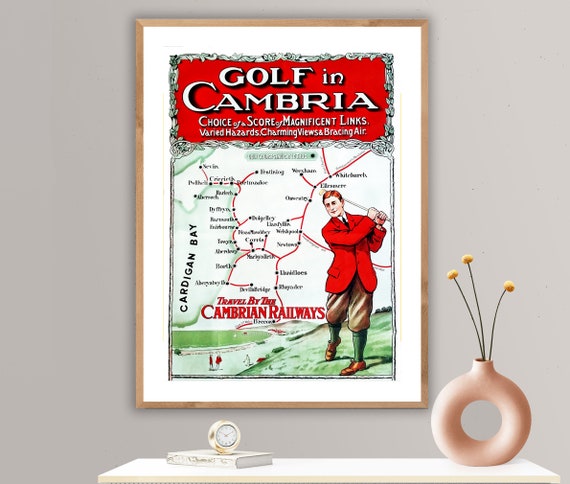 Golf In Cambria Vintage Sport Poster Poster Paper Or Print Gift Idea Wall Decor
