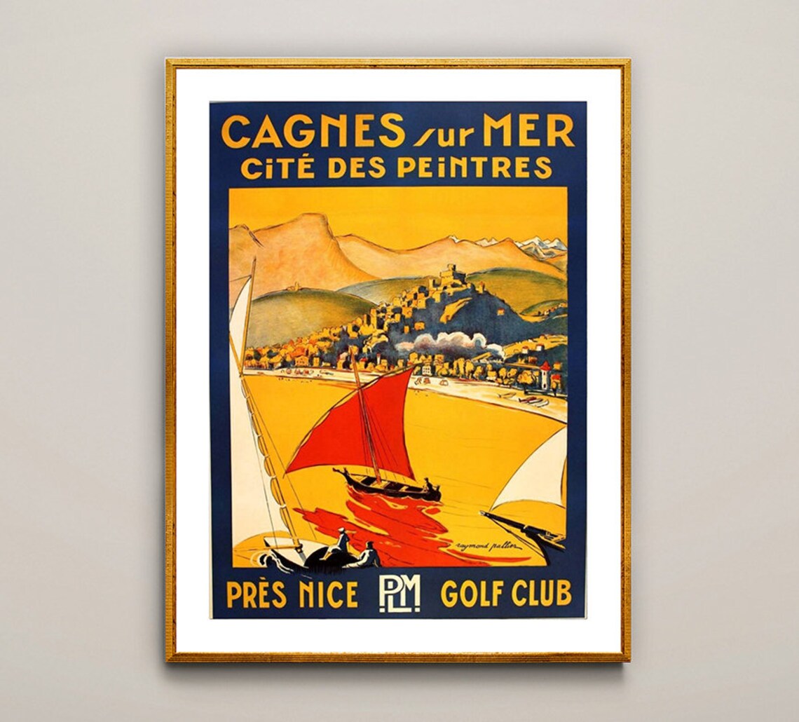 Cagnes Sur Mer Vintage Travel Poster, France - Image 2