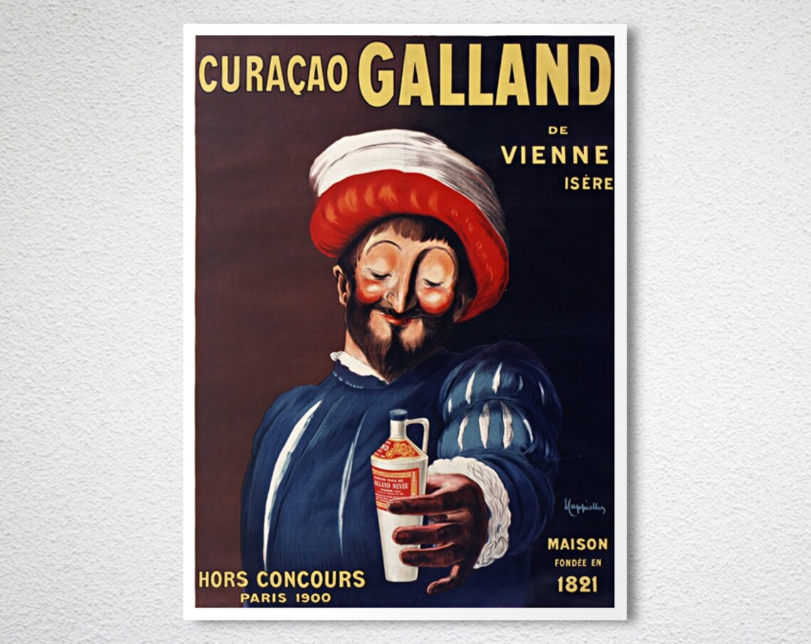 Curacao Galland Vienne Isere Vintage French Liqueur Advertising Poster - Image 2