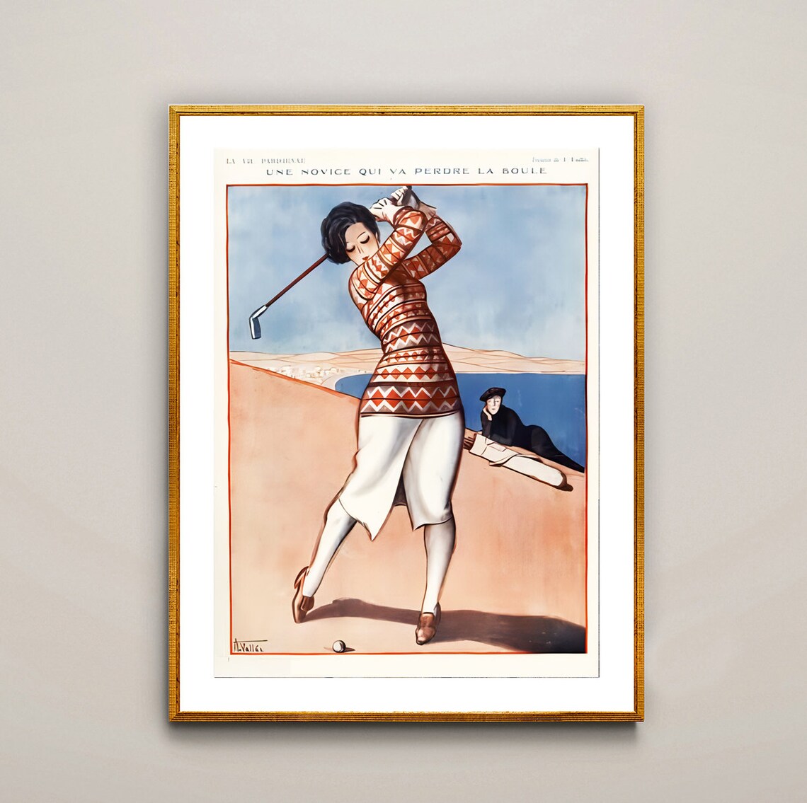 La Vie Parisienne Lady Golfer Art Deco French Vintage Sports Poster - Image 2