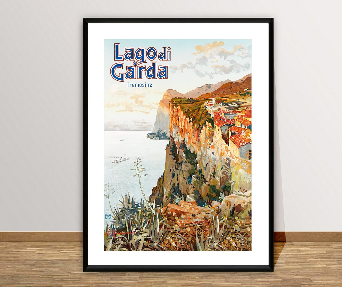 Lago Di Garda Tremosine Italy Vintage Travel Poster - Image 2