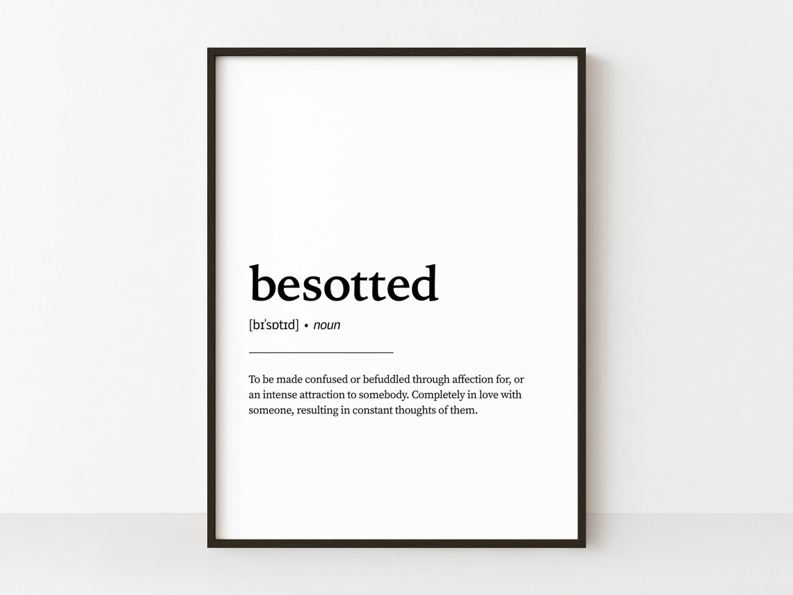 Besotted Definition Poster Noun Dictionary Love Quote Minimalist Art