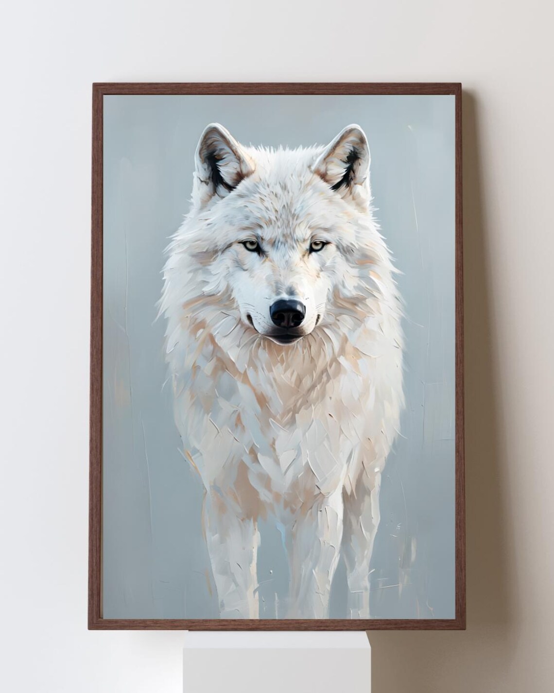 Arctic Wolf Portrait Emotional Wildlife Art Print Quiet Strength Series